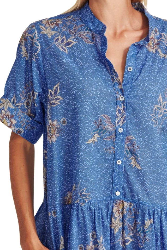 Monica Dress - Blue Print