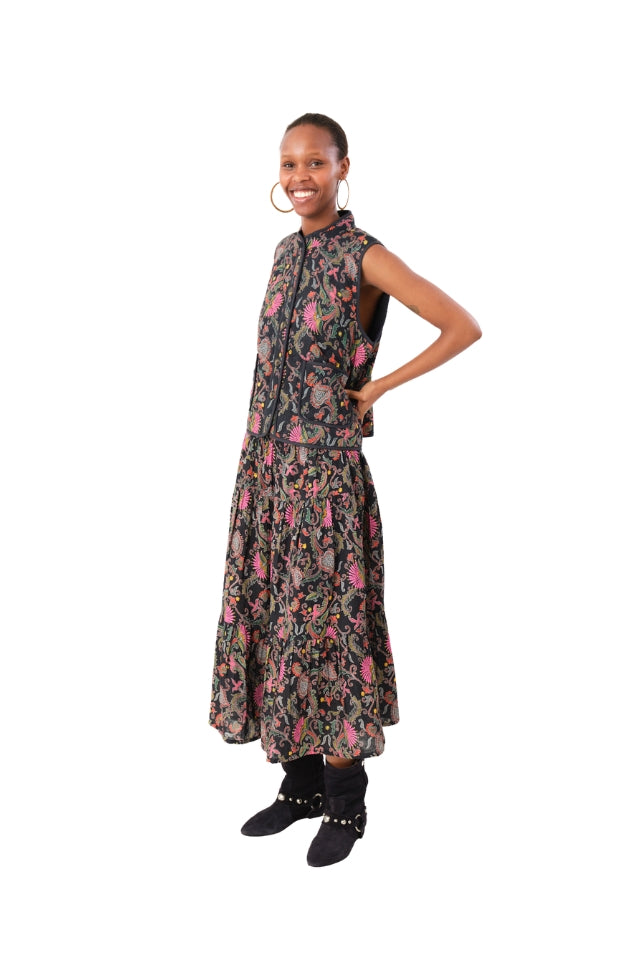 MorningLL Midi Skirt - Flower Print