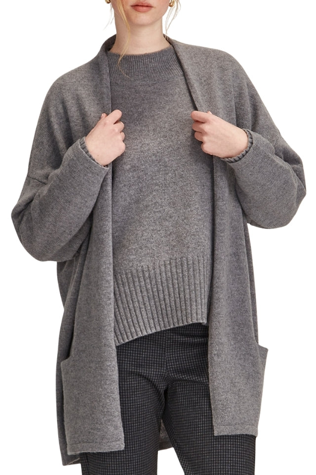Morrissey Drape Cardigan - Grey Marle