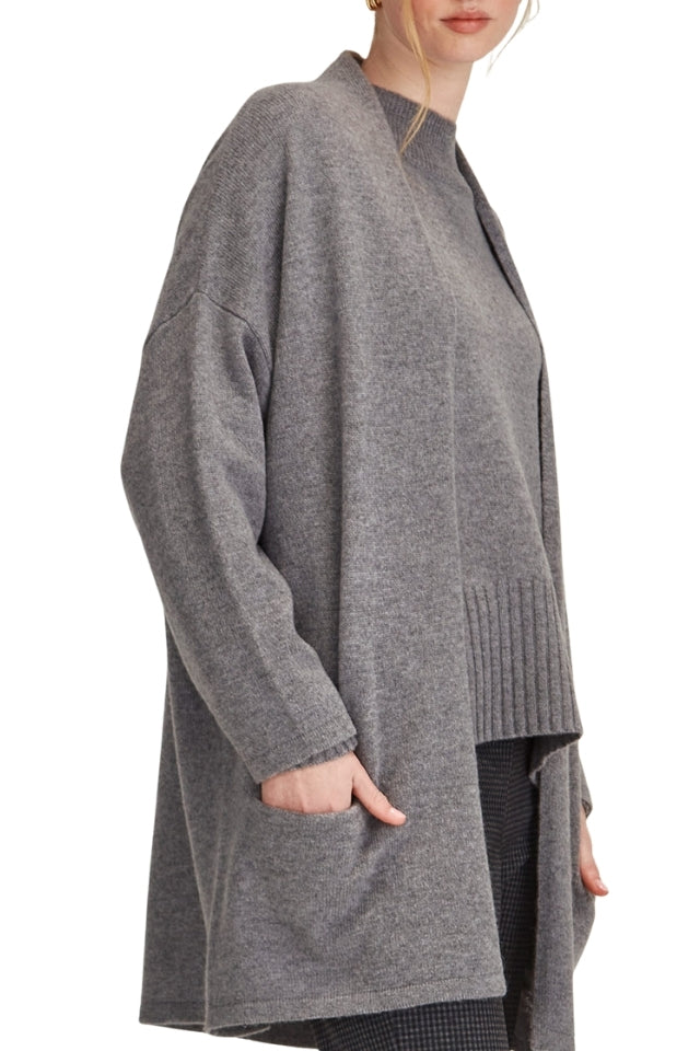 Morrissey Drape Cardigan - Grey Marle