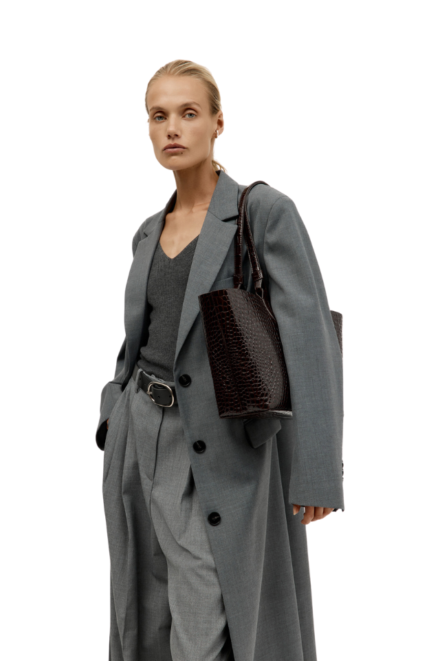 Mr Bandit Tote - Espresso Croc