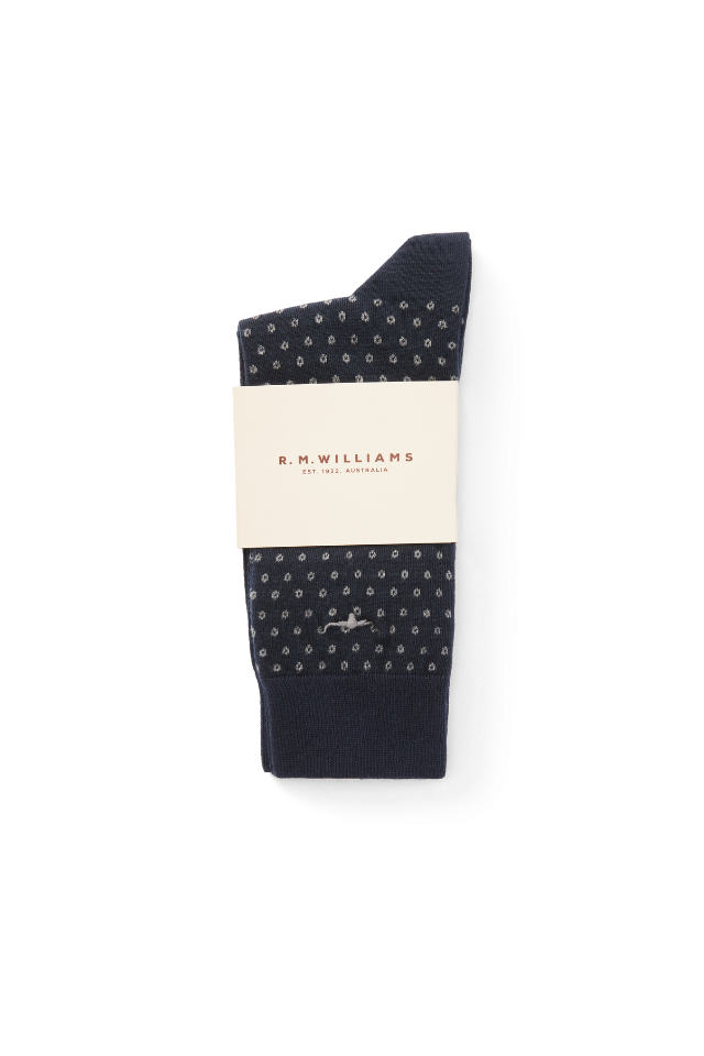 Nelson Polka Dot Sock - 2 Pack | Navy/Grey