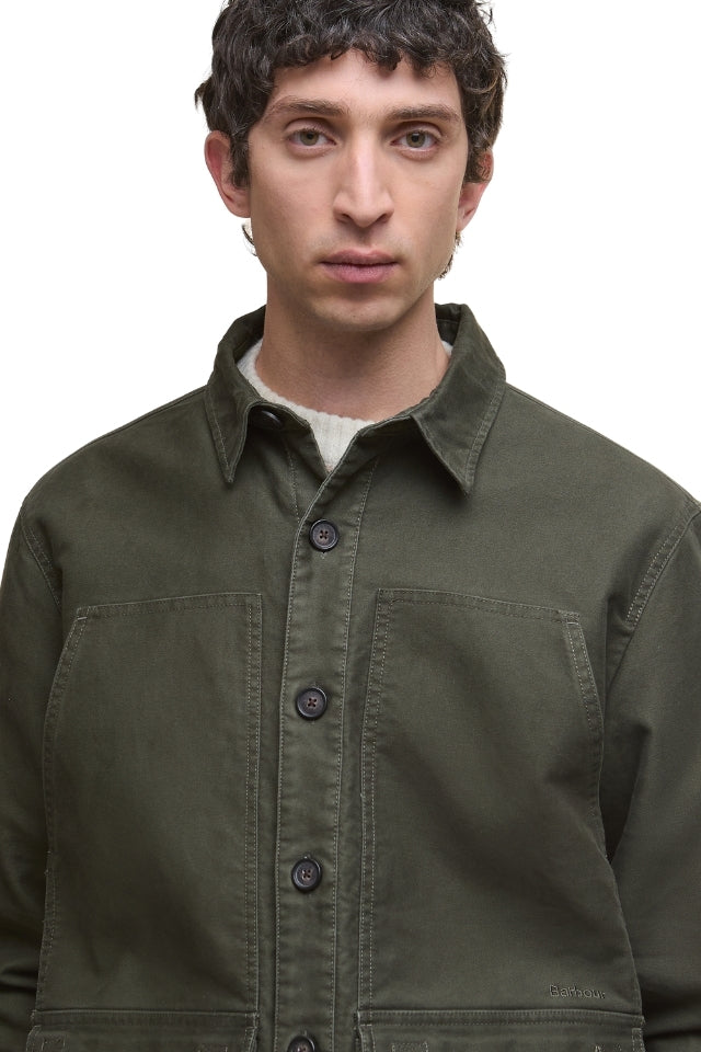 Newbirch OS Cotton Sateen Overshirt - Forest