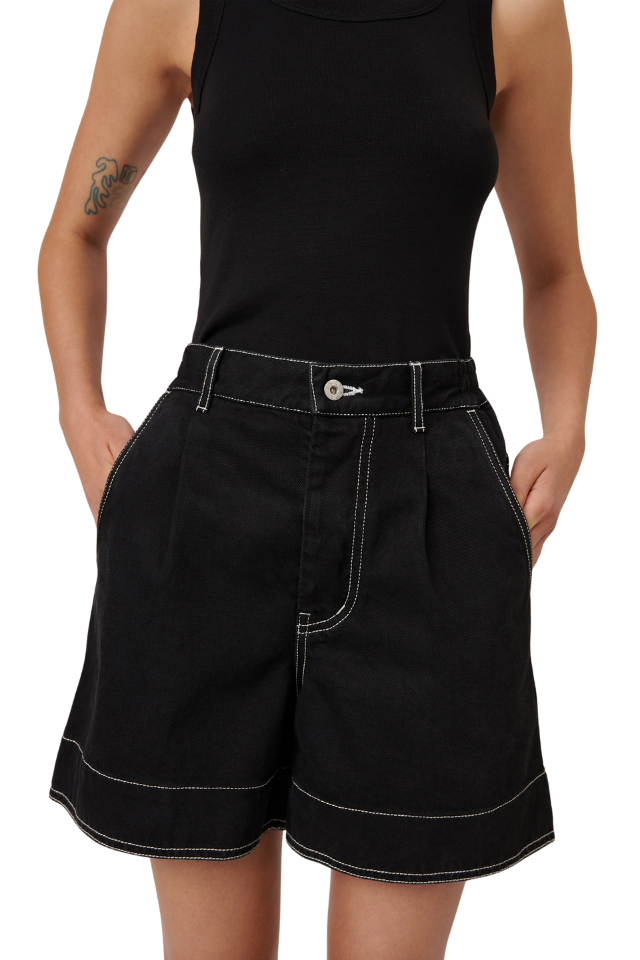 Outline Shorts - Black Denim