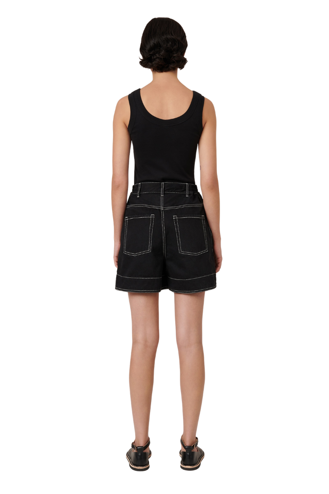 Outline Shorts - Black Denim