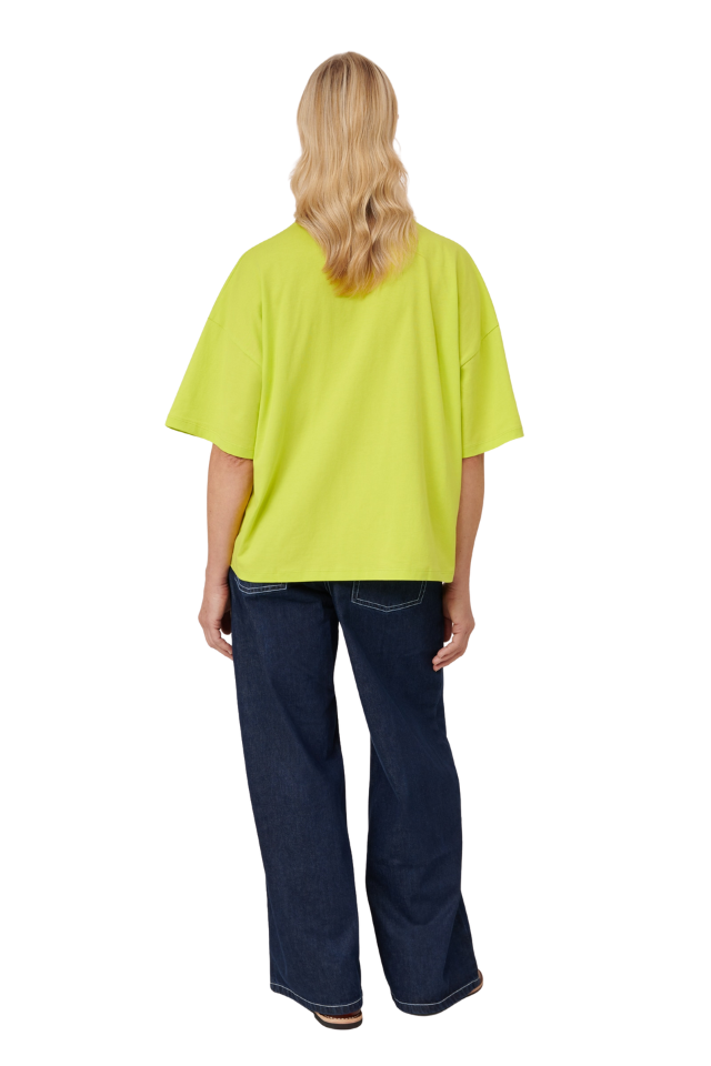 Oversized Boxy Tee - Fluro Yellow