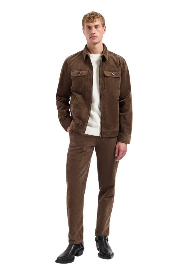 Overshirt Zipper Corduroy Coord - Taupe