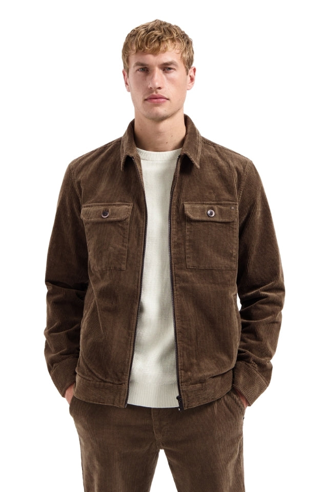Overshirt Zipper Corduroy Coord - Taupe