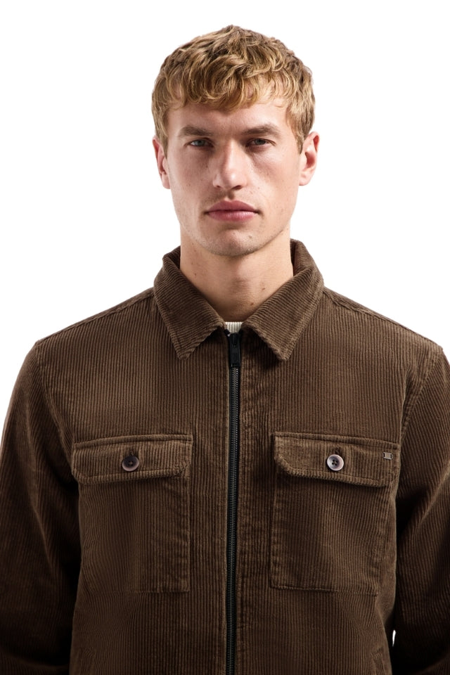 Overshirt Zipper Corduroy Coord - Taupe