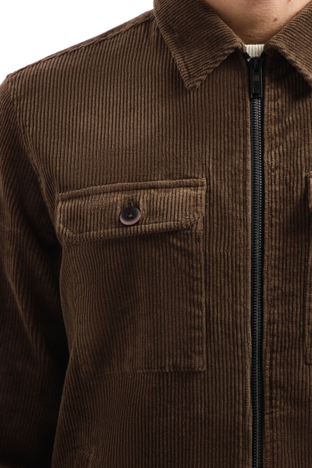Overshirt Zipper Corduroy Coord - Taupe
