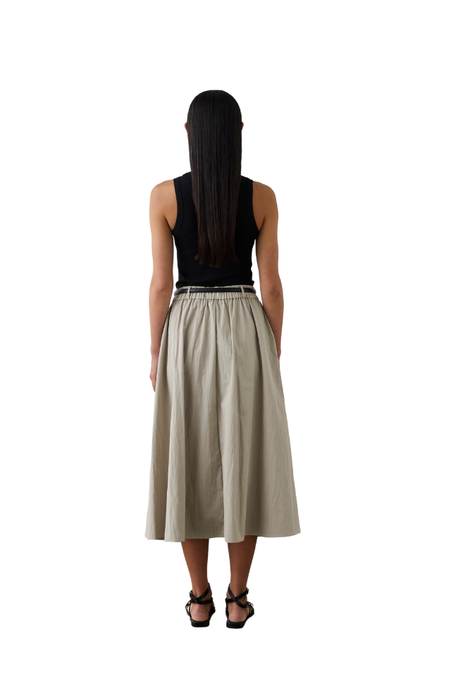 Full Pleated Skirt - Pale Sage