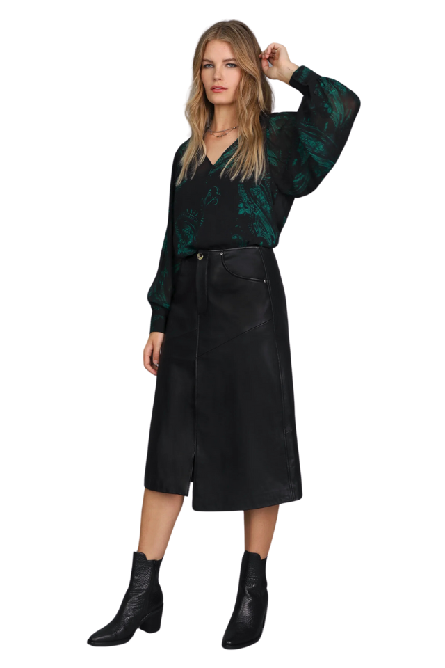 Electric Paisley Top - Black Green