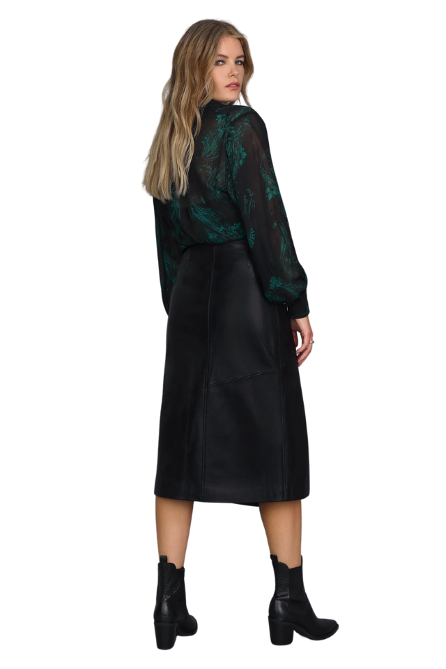 Electric Paisley Top - Black Green