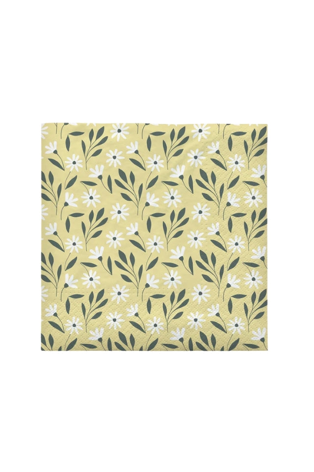 Paper Napkin Meadow - Yellow/Dark Green