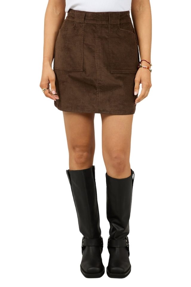 Parker Cord Skirt - Brown