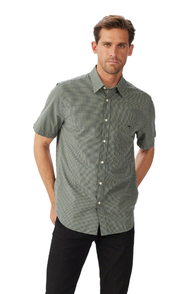 Parkes Regular Poplin Shirt - Sage/Navy