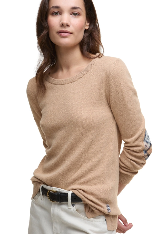 Pendle Crew Knitted Jumper - Pale Camel/Hessian