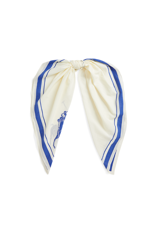 Polo Scarf - Cream Royal Navy