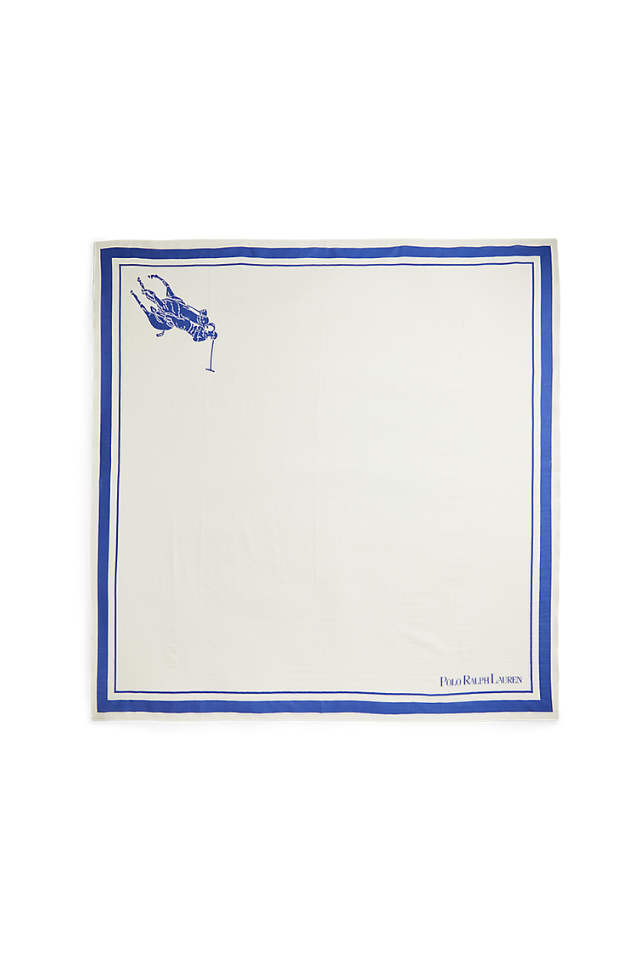 Polo Scarf - Cream Royal Navy