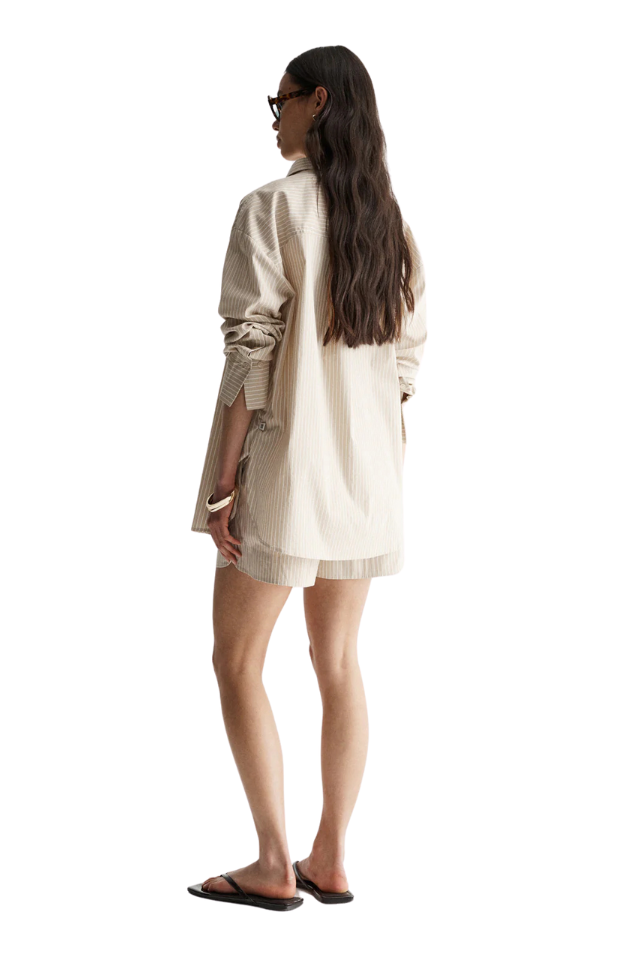 Poppy Shirt - Oat Stripe