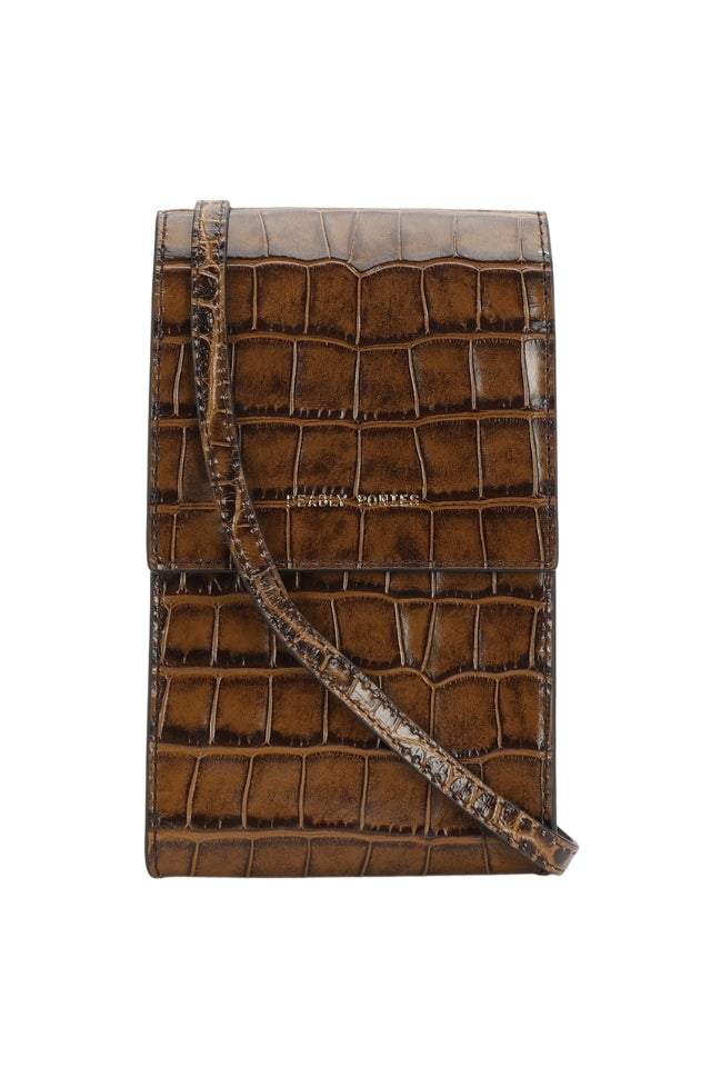 Poucheroo - Leather Strap - Toffee Croc