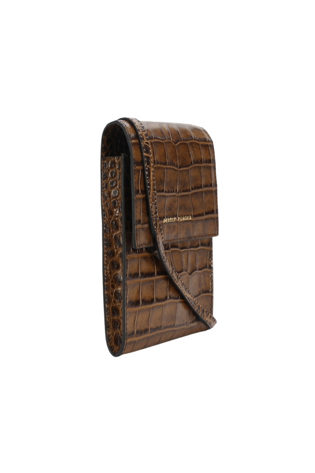 Poucheroo - Leather Strap - Toffee Croc