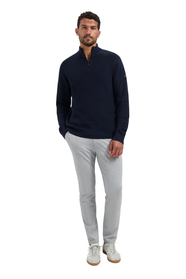 Pullover Half Zipper 2 Coloured Melange - Night