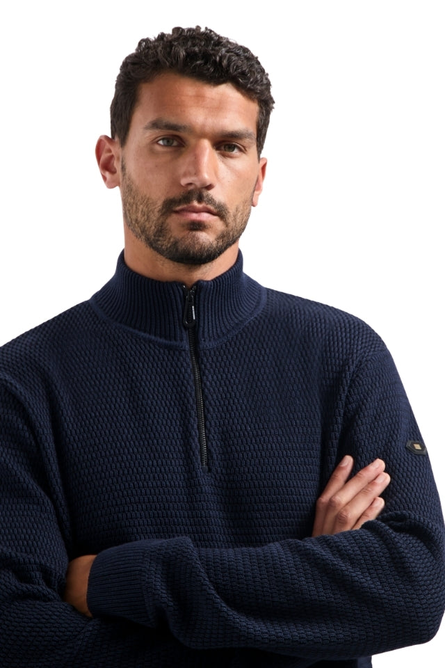 Pullover Half Zipper 2 Coloured Melange - Night