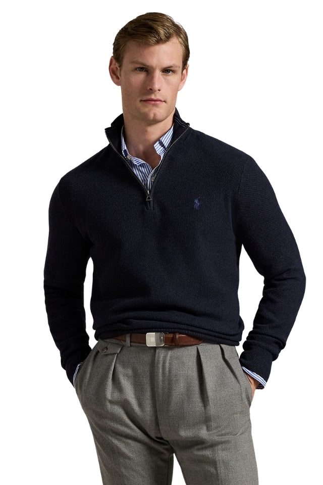 Quarter-Zip Sweater - Navy