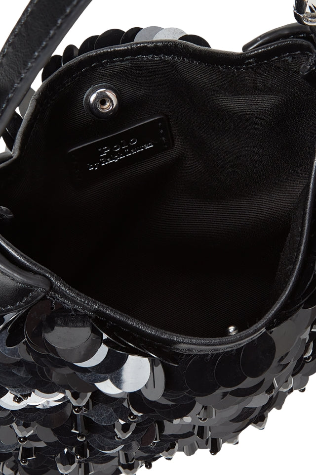 Polo ID Silk Paillette Pouch - Black