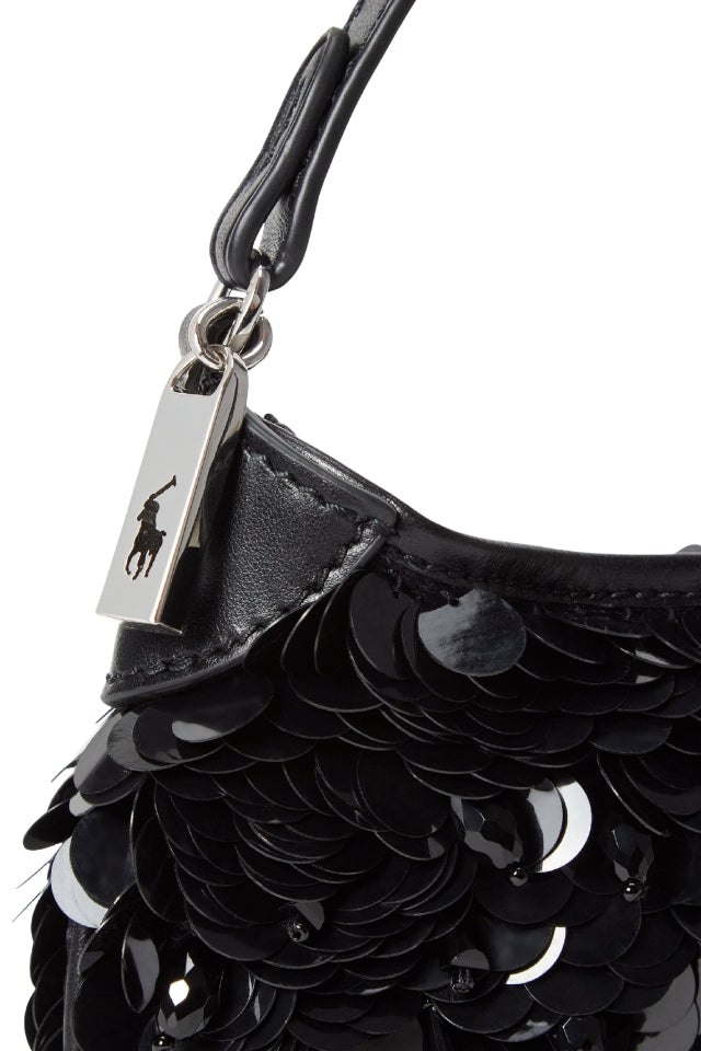 Polo ID Silk Paillette Pouch - Black