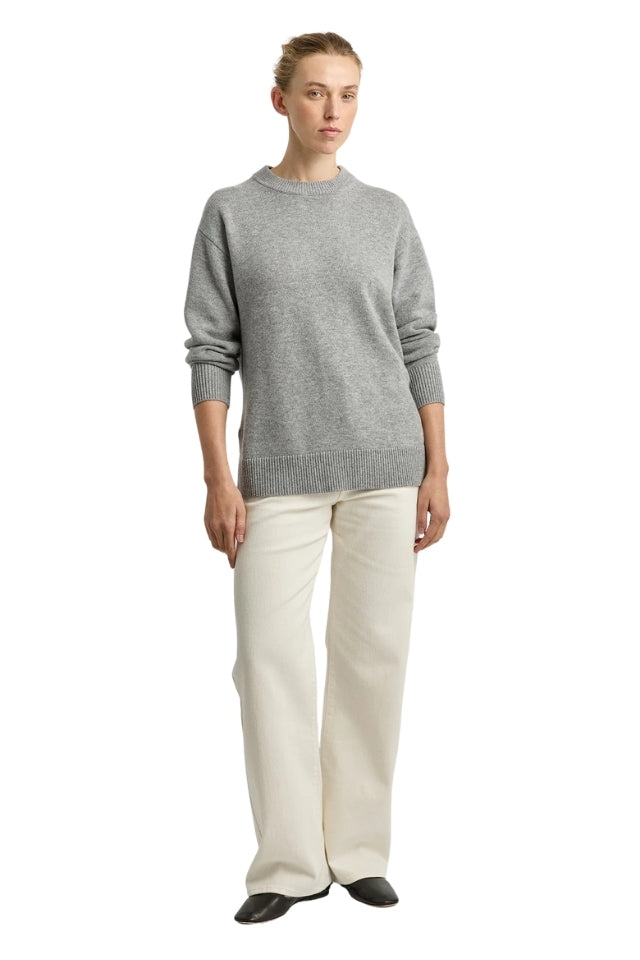 Relaxed Longline Crew - Light Ash