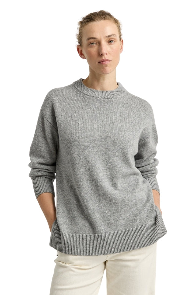 Relaxed Longline Crew - Light Ash