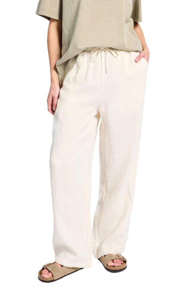 Riviera Linen Pant - Light Almond