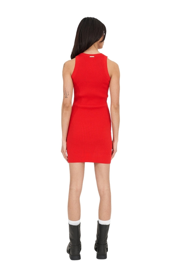 Rogue Rib Mini Dress - Poppy