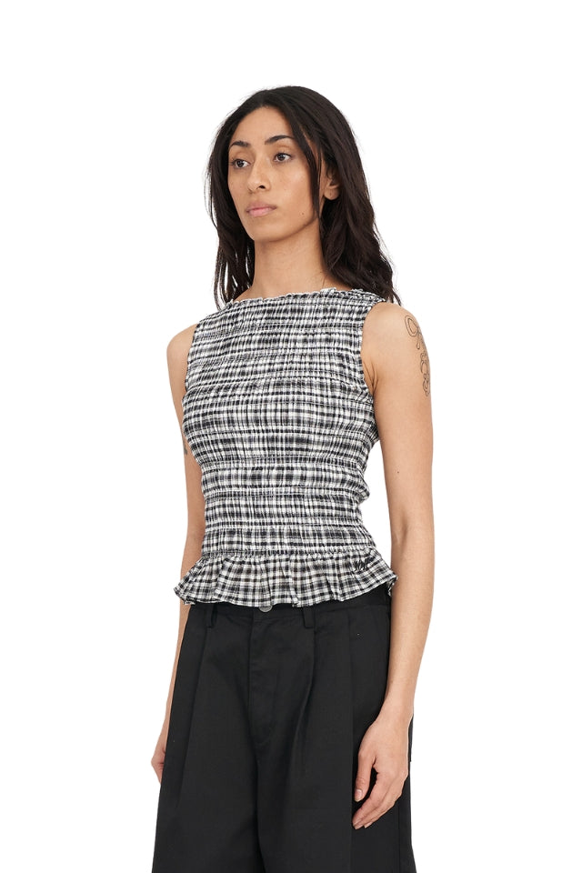 Rooney Gigi Shirred Top - Black/Chalk