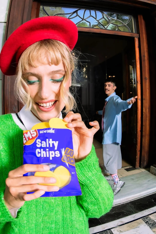Salty Chips Socks - Blue