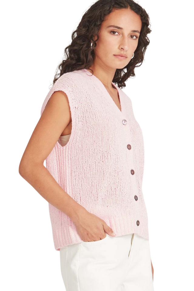 Sandon Knit Vest - Pink Parfait