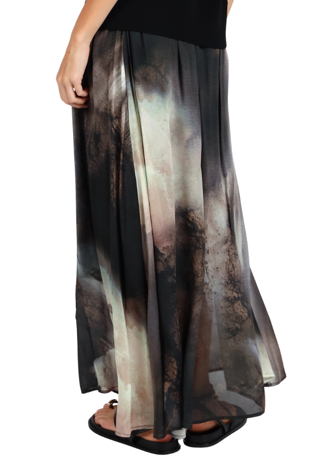 Sandstorm Print Maxi Skirt - Black Print