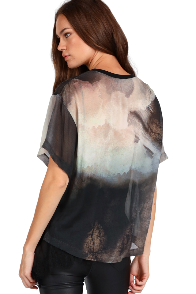 Sandstorm Print Tee - Black Print