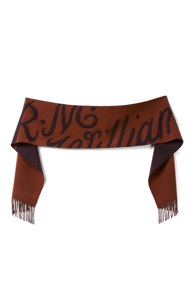 Script Jacquard Wool Scarf