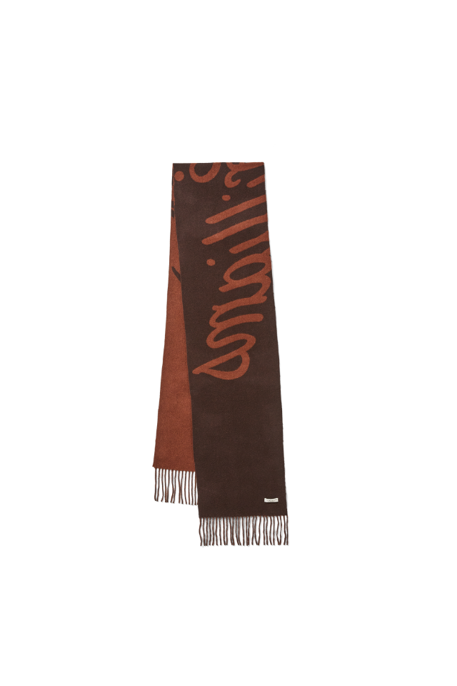 Script Jacquard Wool Scarf