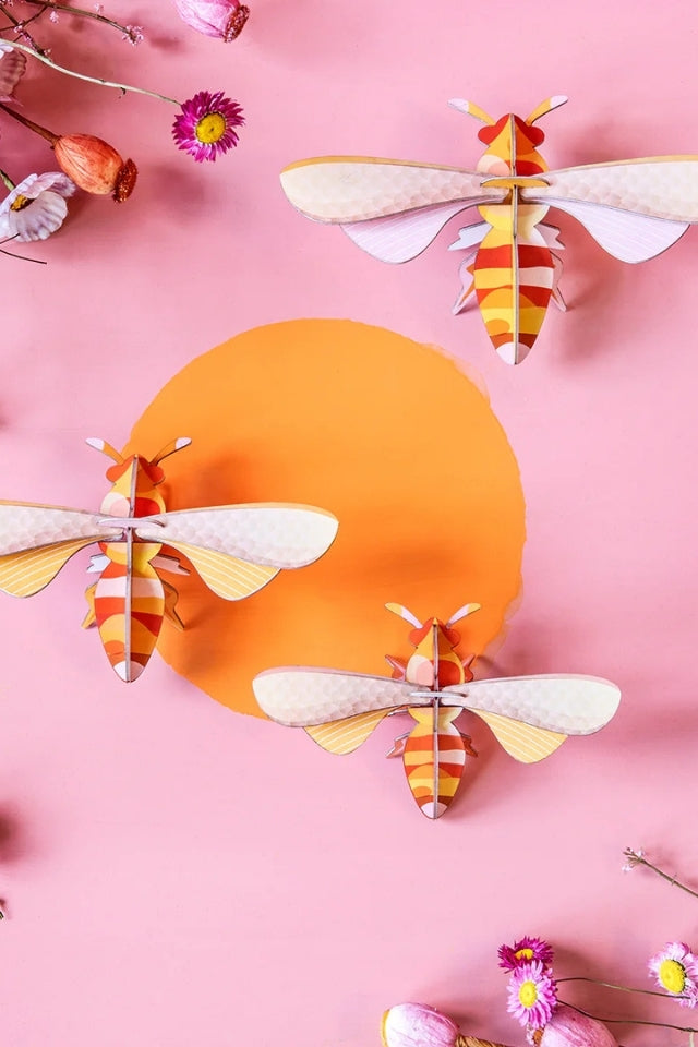 Wall Art Butterflies Set Of 3 - Honey Bee