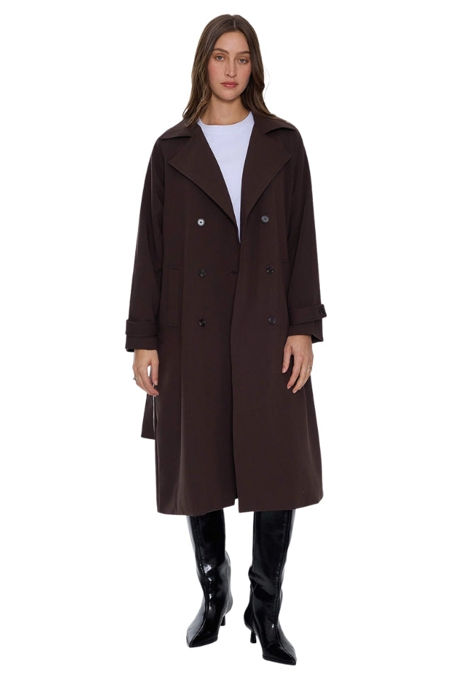 Shiloh Trench Coat - Bitter Chocolate