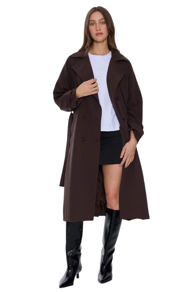 Shiloh Trench Coat - Bitter Chocolate