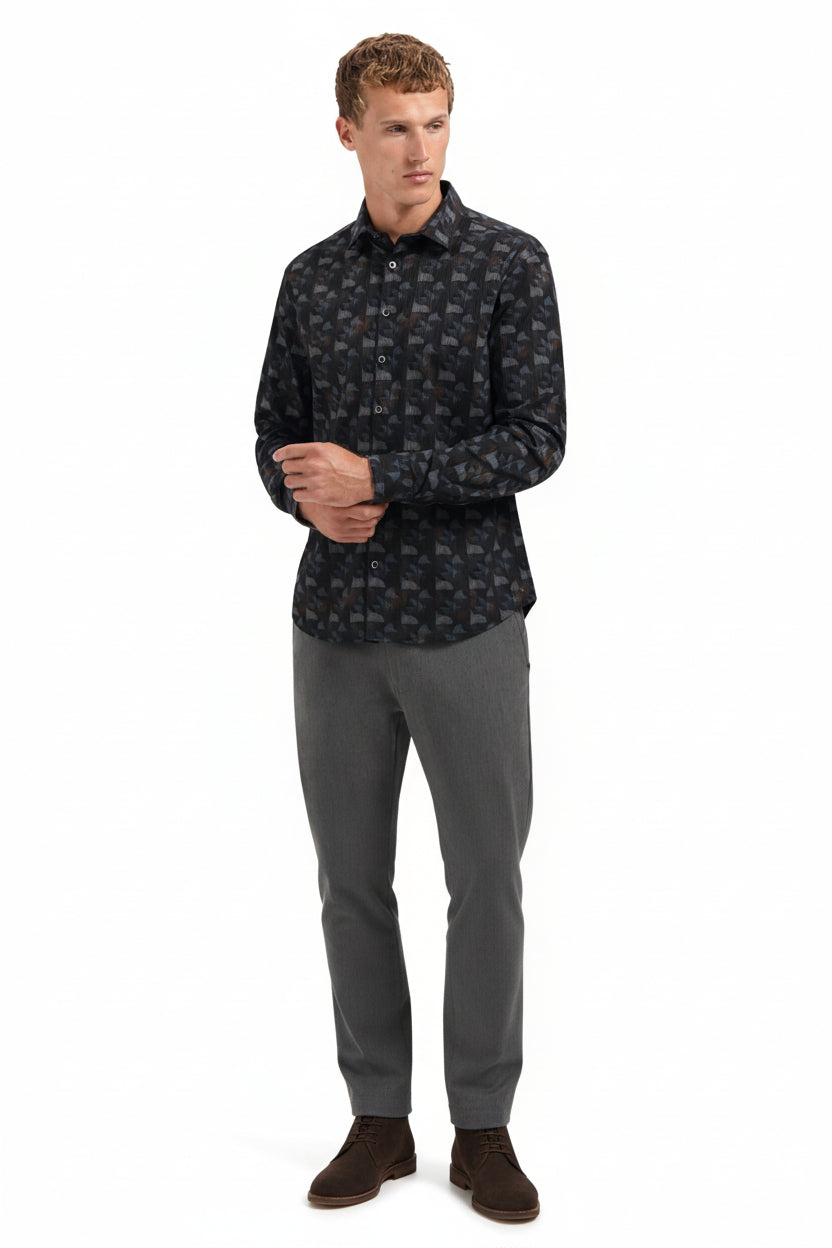 Shirt Allover Printed Structure Stripe - Night