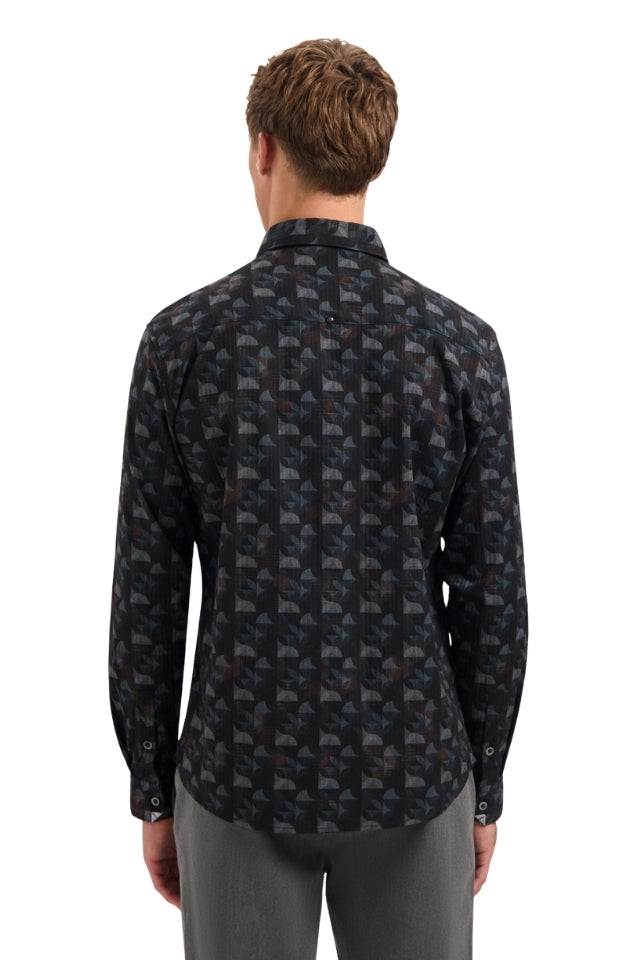 Shirt Allover Printed Structure Stripe - Night