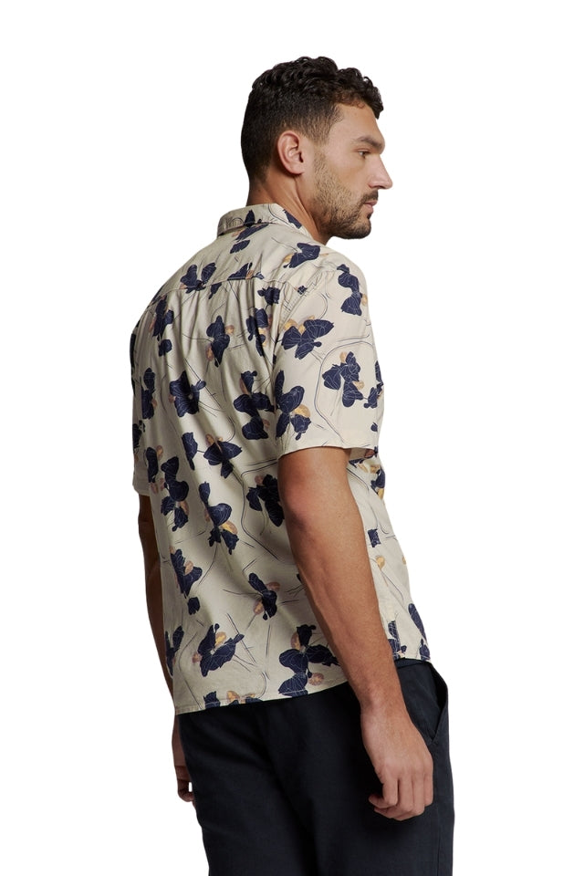 Shirt Short Sleeve Revers Collar - Cement