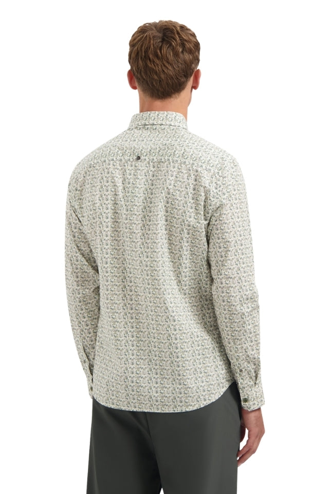 Shirt Stretch Allover Printed - Dark Green