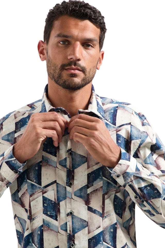 Shirt Stretch Allover Printed - Night